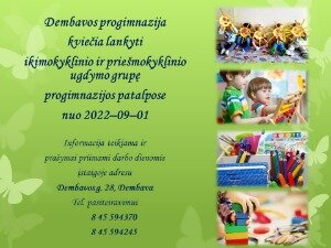 Kvietimas mokytis ikimokyklinėje ir priešmokyklinėje grupėse